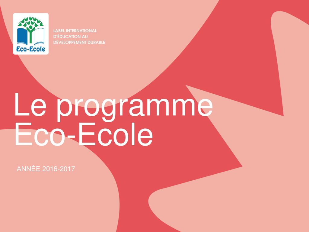 Le programme Eco-Ecole ANNÉE