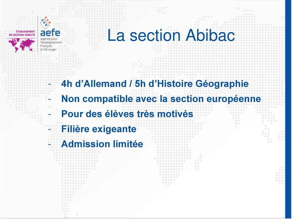 La section Abibac 4h d’Allemand / 5h d’Histoire Géographie