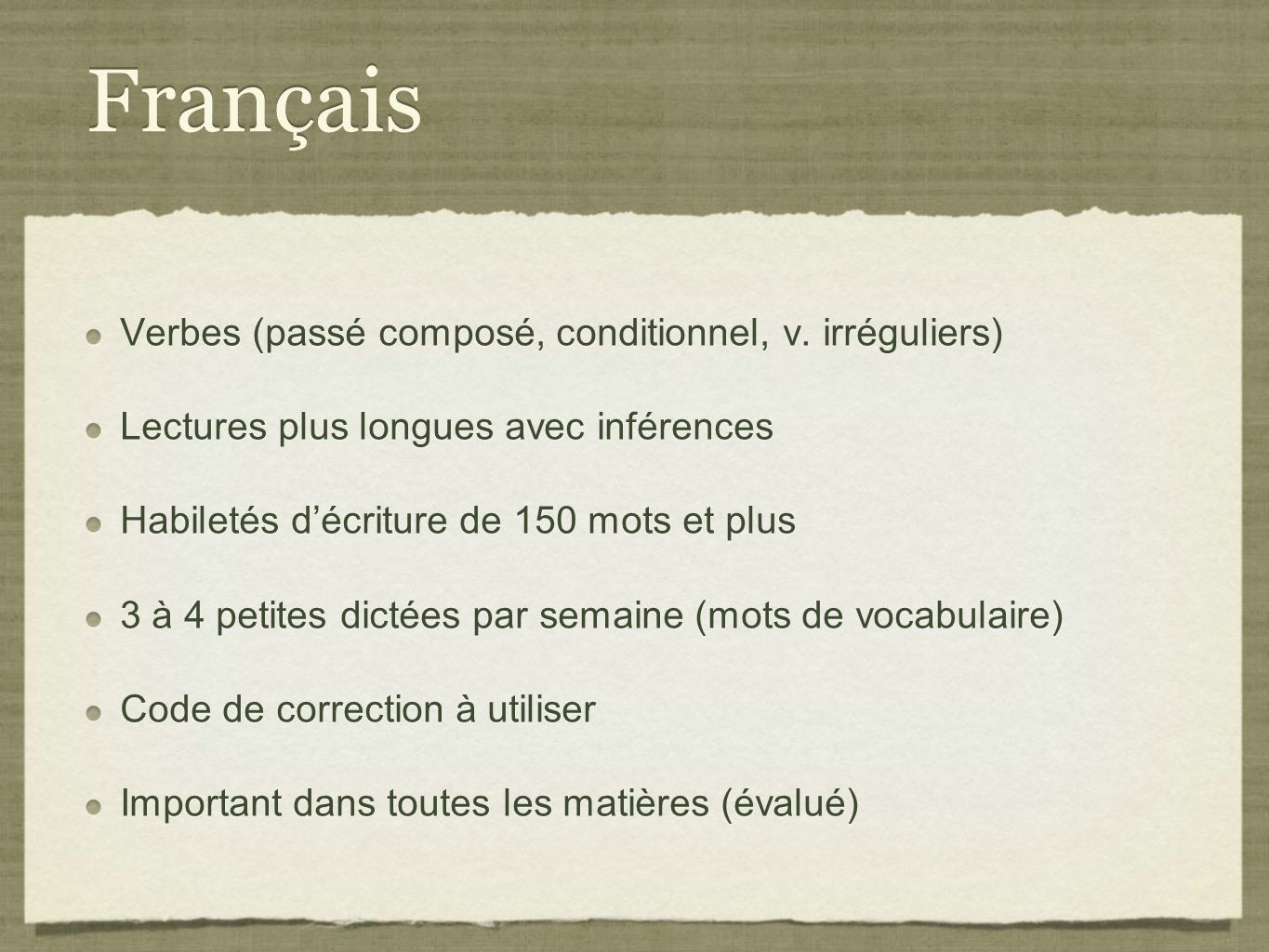 Français Verbes (passé composé, conditionnel, v. irréguliers)