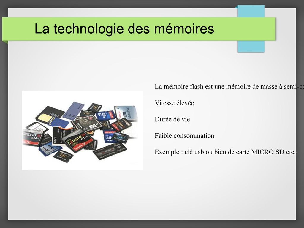 La technologie des mémoires