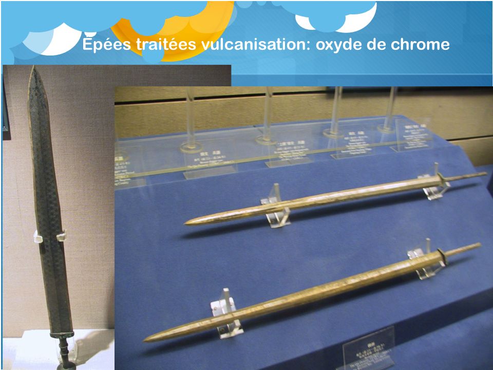 Épées traitées vulcanisation: oxyde de chrome