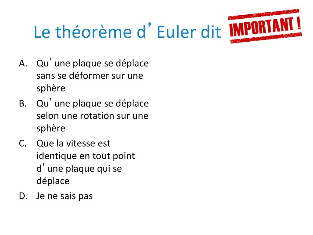 Le théorème d’Euler dit