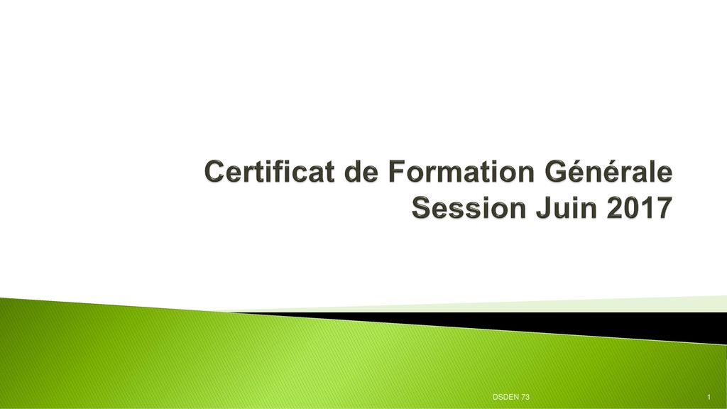 Certificat de Formation Générale Session Juin 2017