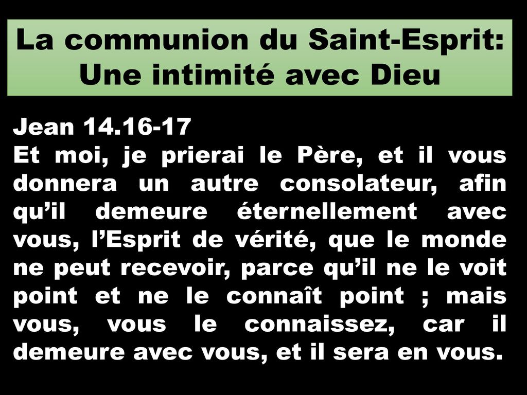 La communion du Saint-Esprit: