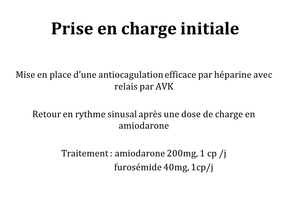 Prise en charge initiale