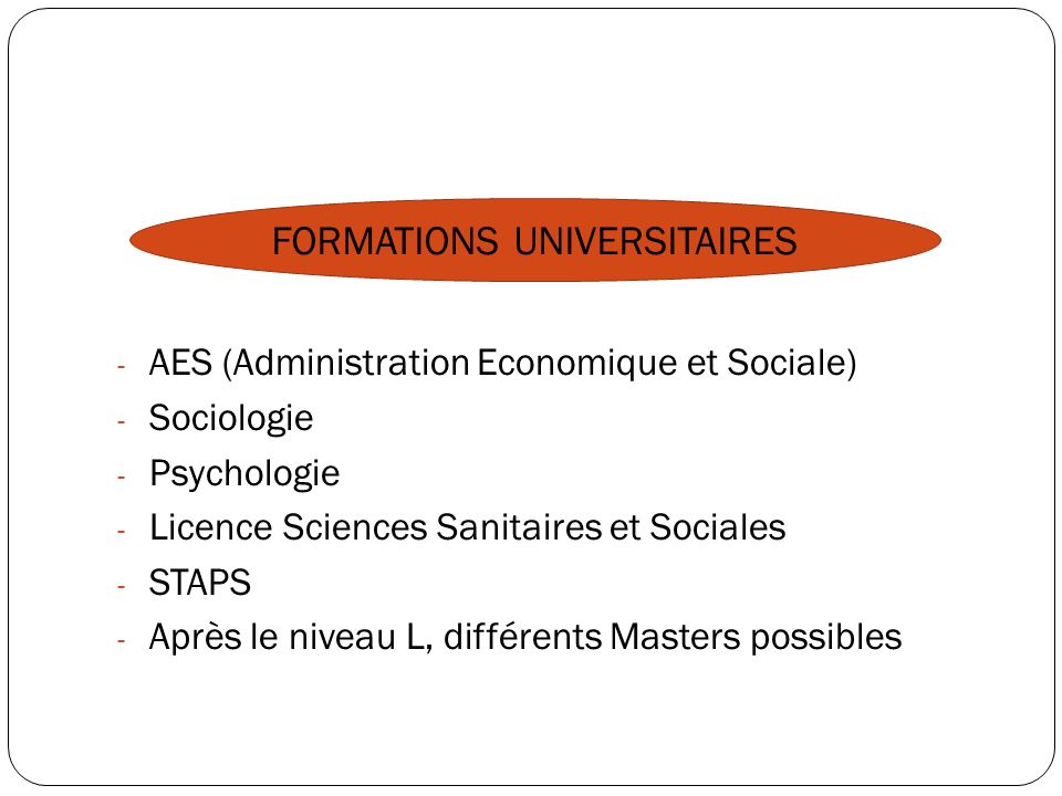 FORMATIONS UNIVERSITAIRES