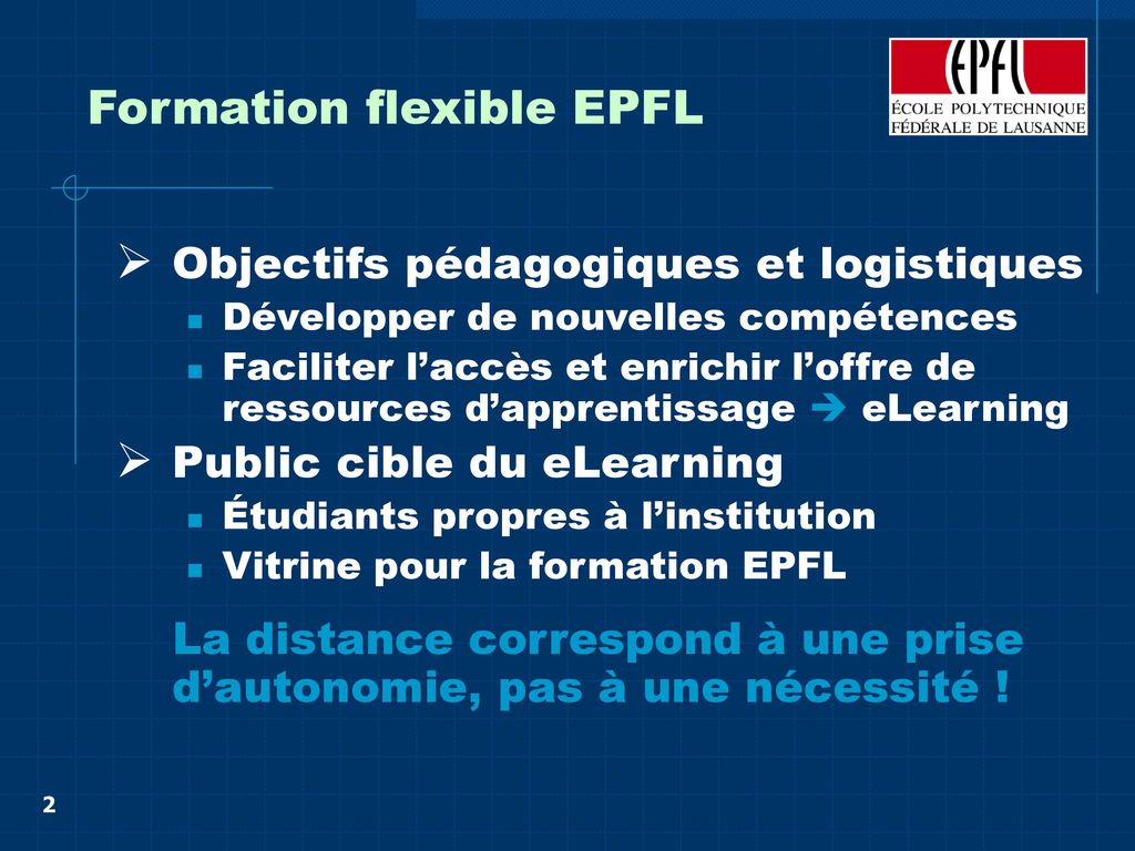 Formation flexible EPFL