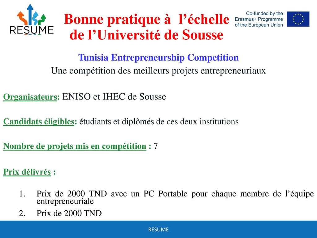 Bonne pratique à l’échelle de l’Université de Sousse
