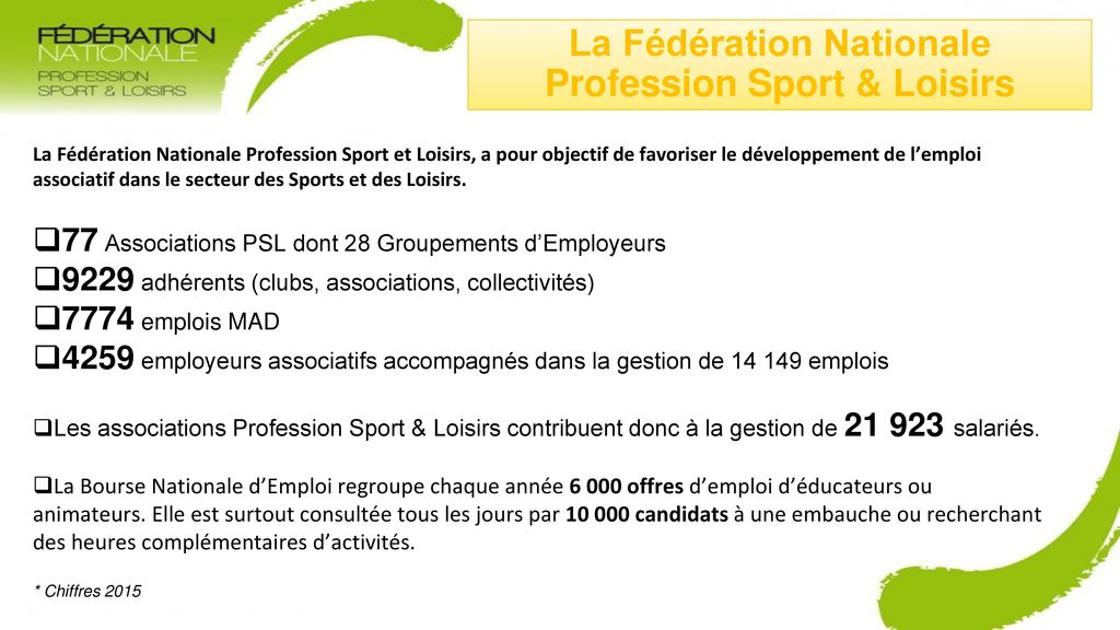 La Fédération Nationale Profession Sport & Loisirs