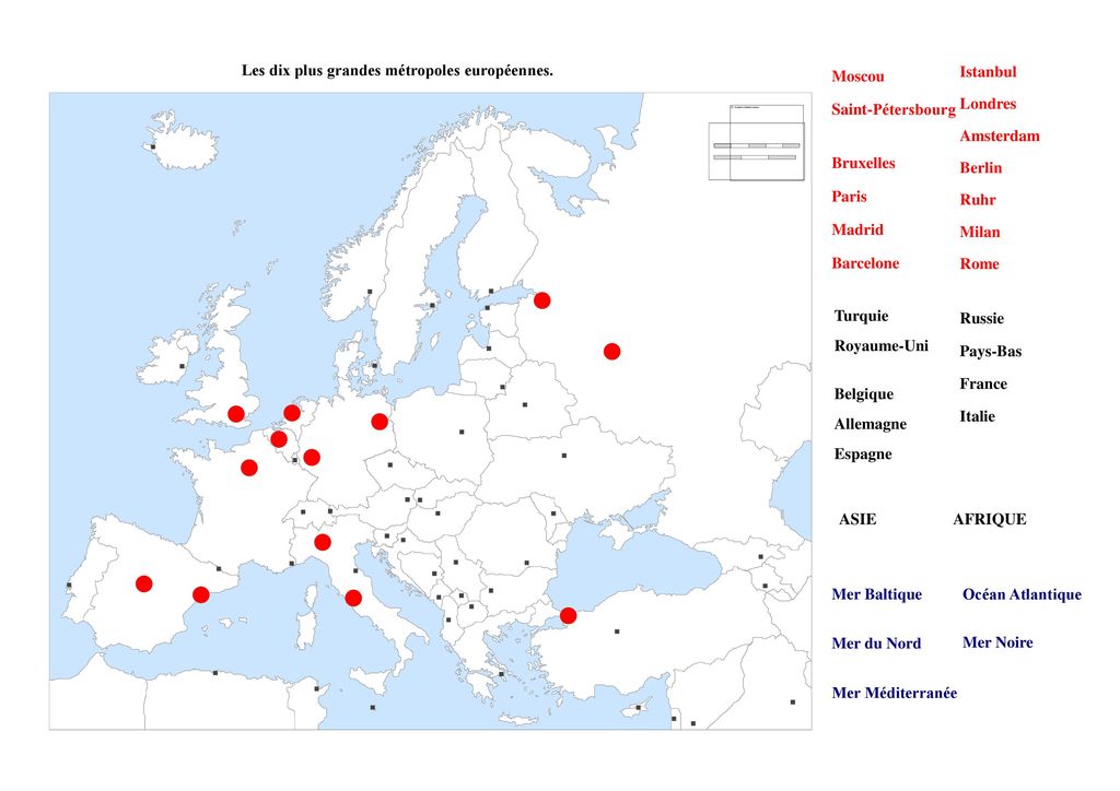 Les dix plus grandes métropoles européennes.