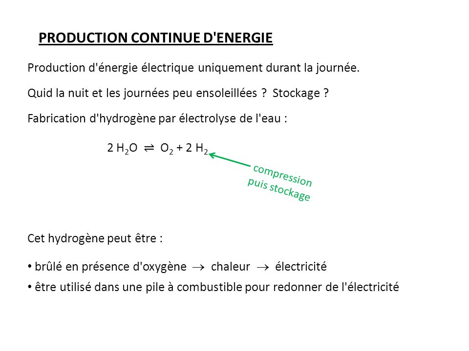PRODUCTION CONTINUE D ENERGIE
