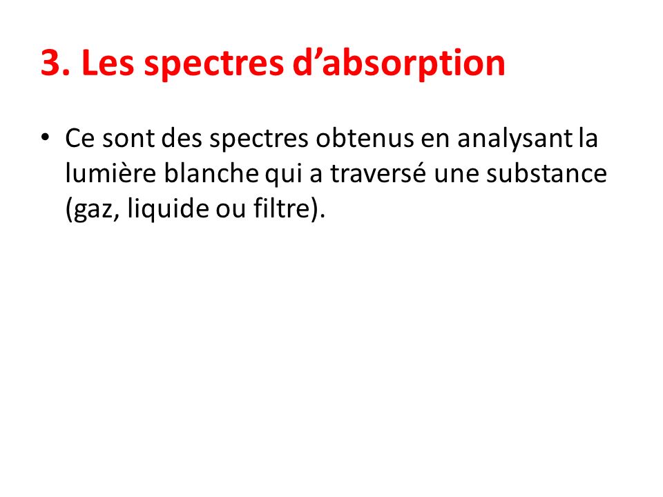 3. Les spectres d’absorption