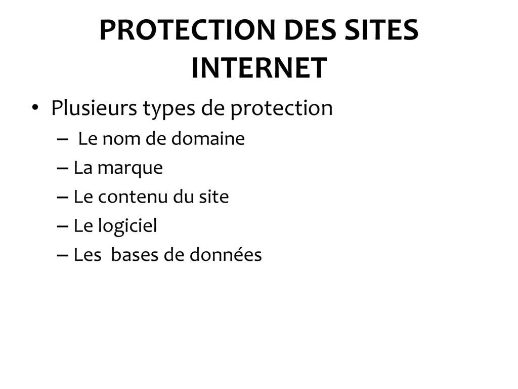 PROTECTION DES SITES INTERNET