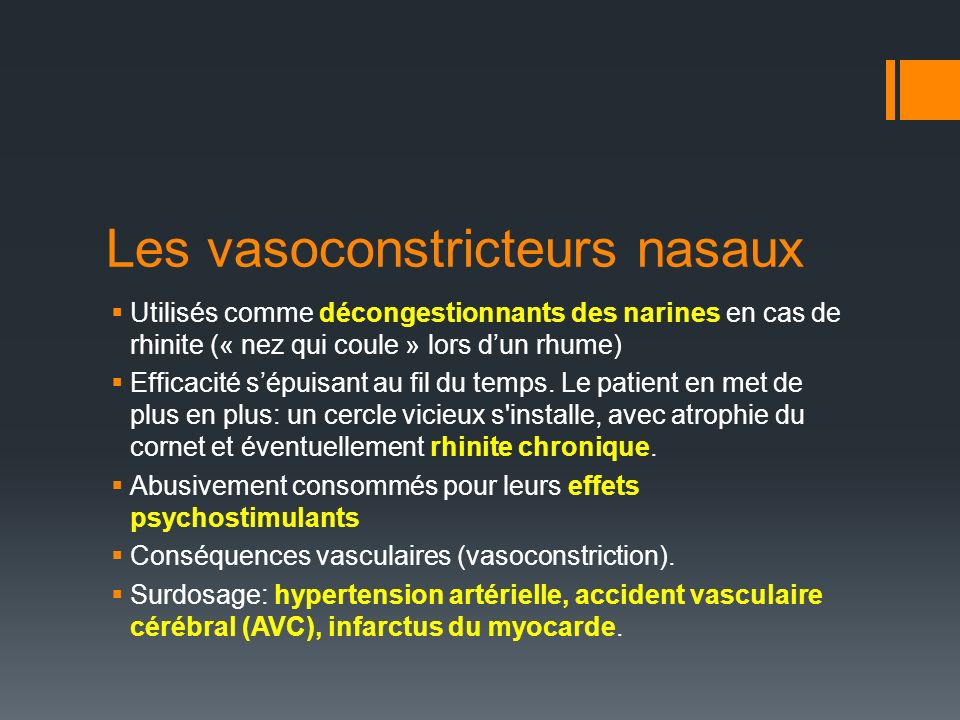 Les vasoconstricteurs nasaux