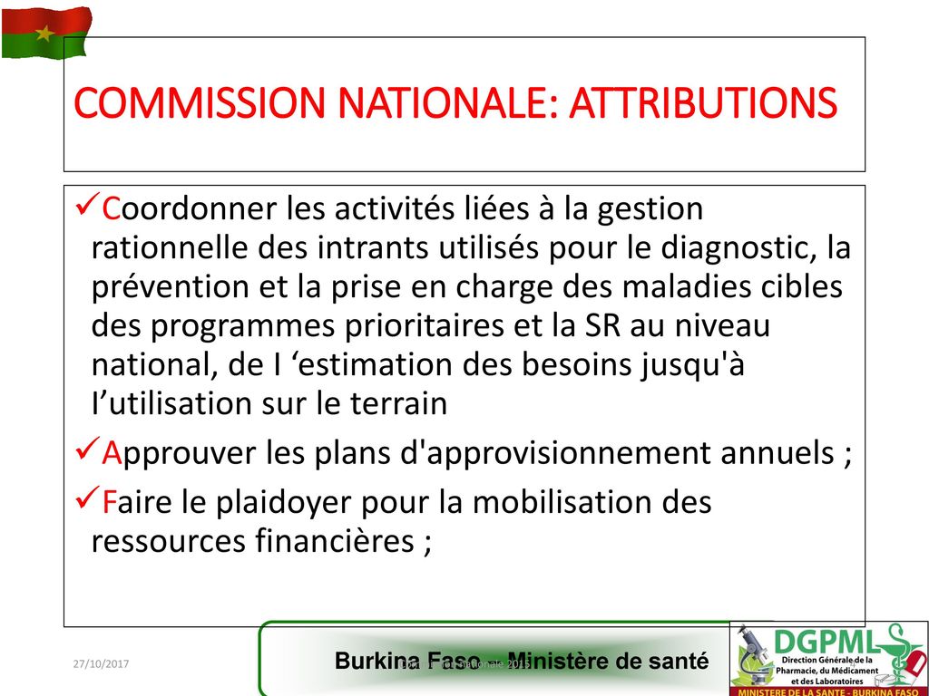 COMMISSION NATIONALE: ATTRIBUTIONS