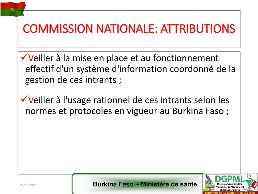 COMMISSION NATIONALE: ATTRIBUTIONS