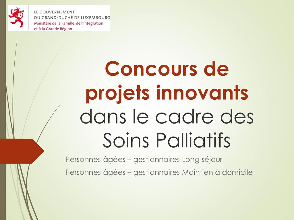 Concours de projets innovants dans le cadre des Soins Palliatifs