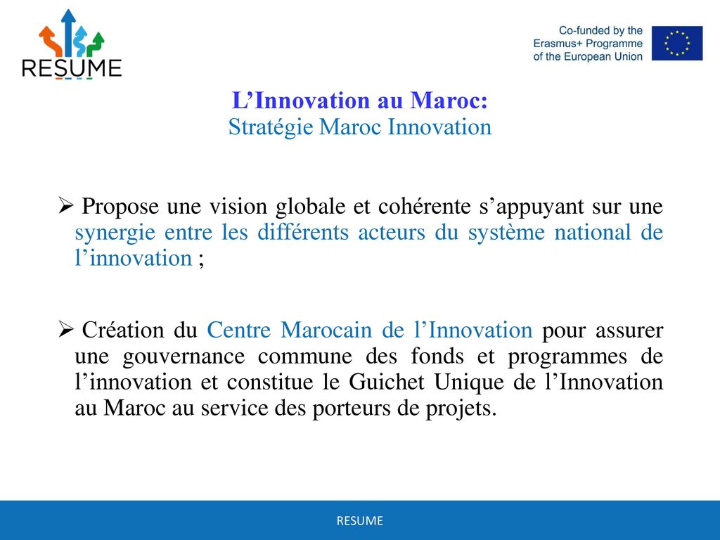 L’Innovation au Maroc: Stratégie Maroc Innovation