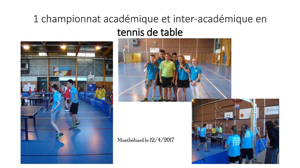 1 championnat académique et inter-académique en tennis de table