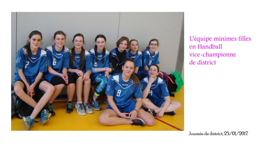 L’équipe minimes filles en Handball vice-championne de district