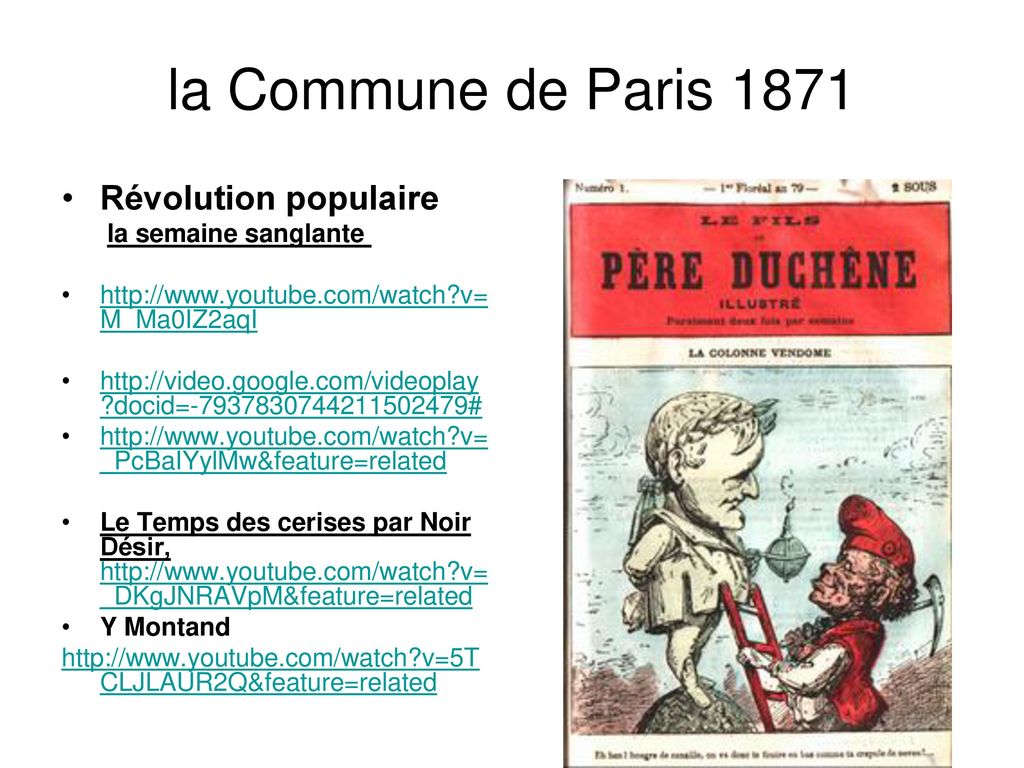 la Commune de Paris 1871 Révolution populaire la semaine sanglante