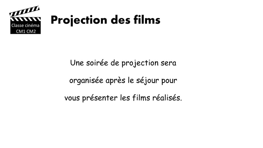 Classe cinéma CM1 CM2. Projection des films.