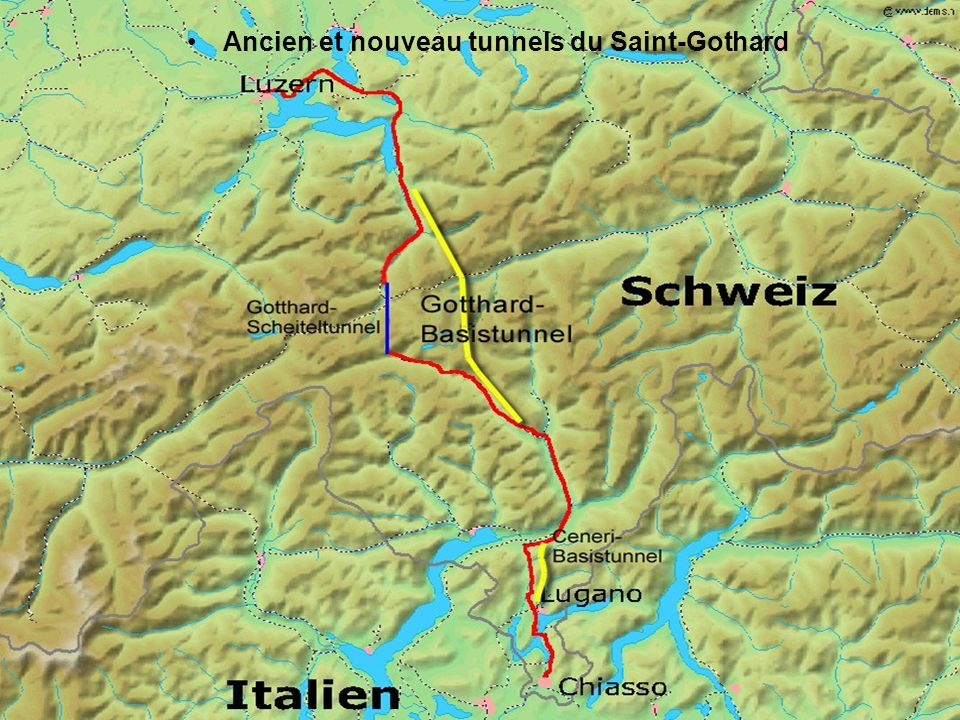 Ancien et nouveau tunnels du Saint-Gothard