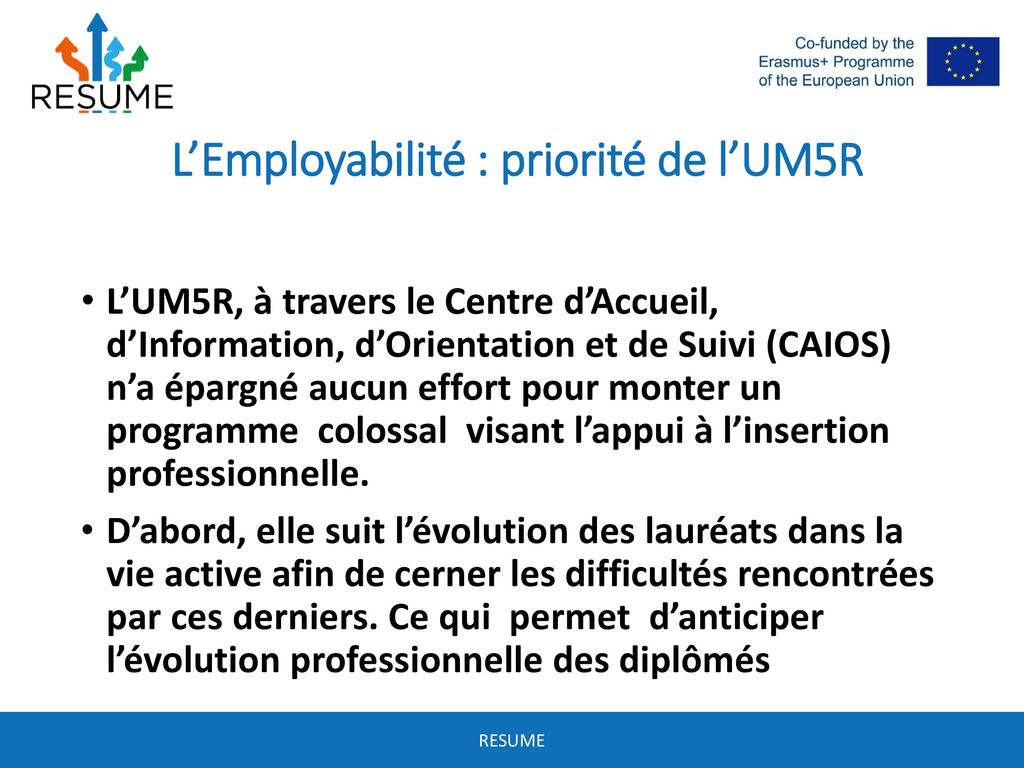 L’Employabilité : priorité de l’UM5R