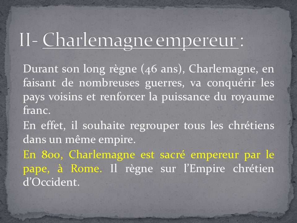 II- Charlemagne empereur :
