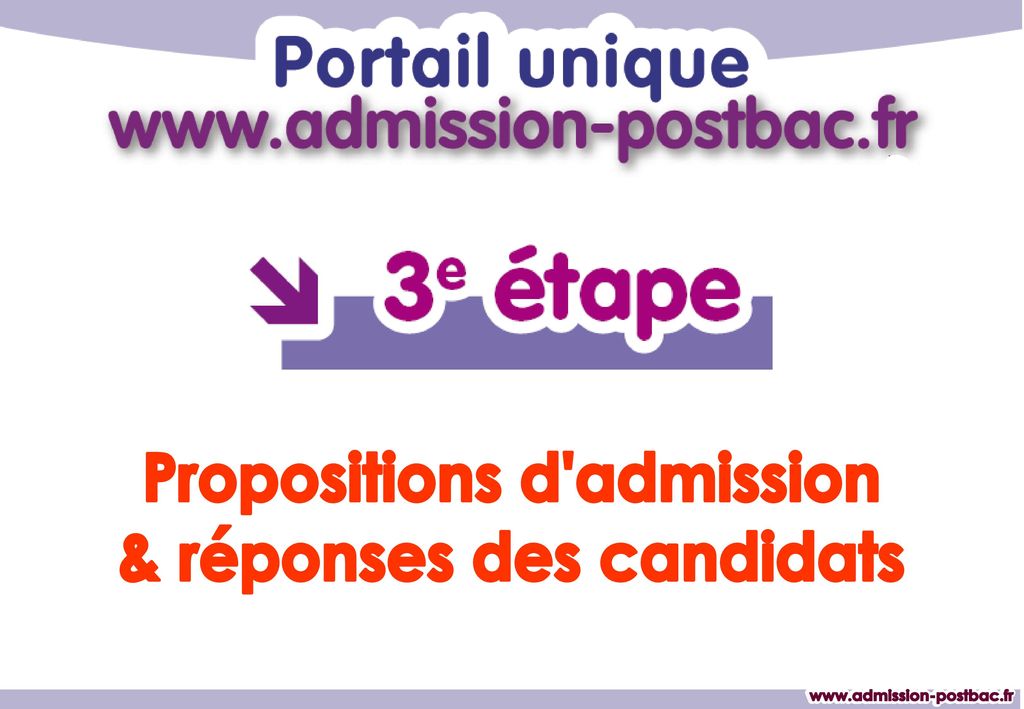 Propositions d admission & réponses des candidats
