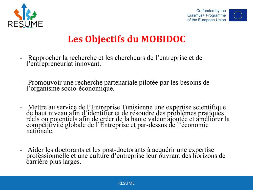 Les Objectifs du MOBIDOC