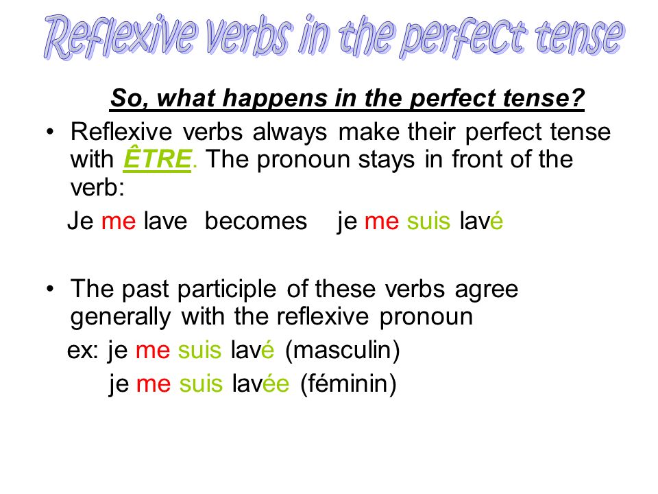Reflexive verbs in the perfect tense