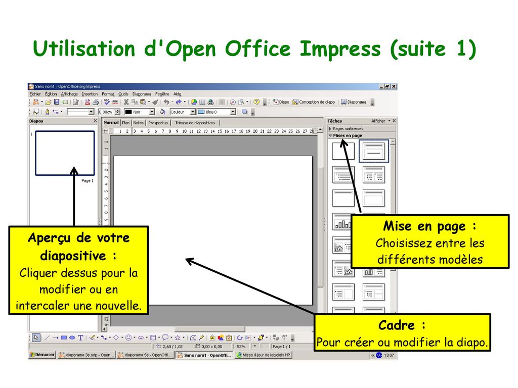 Utilisation d Open Office Impress (suite 1)