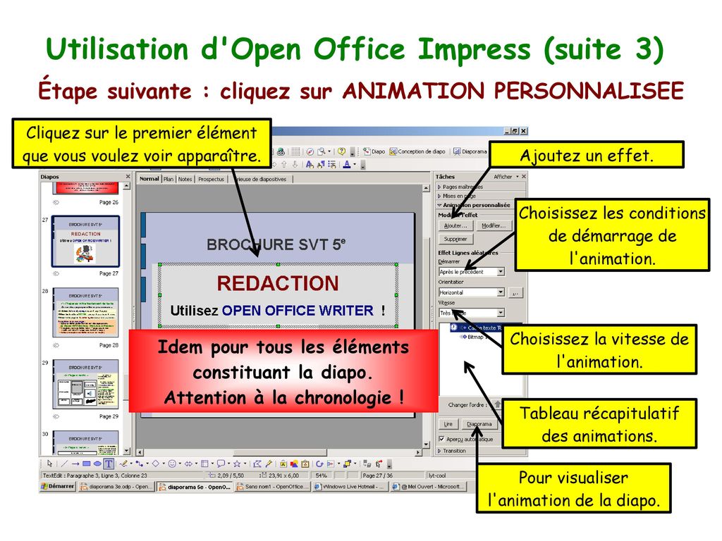 Utilisation d Open Office Impress (suite 3)