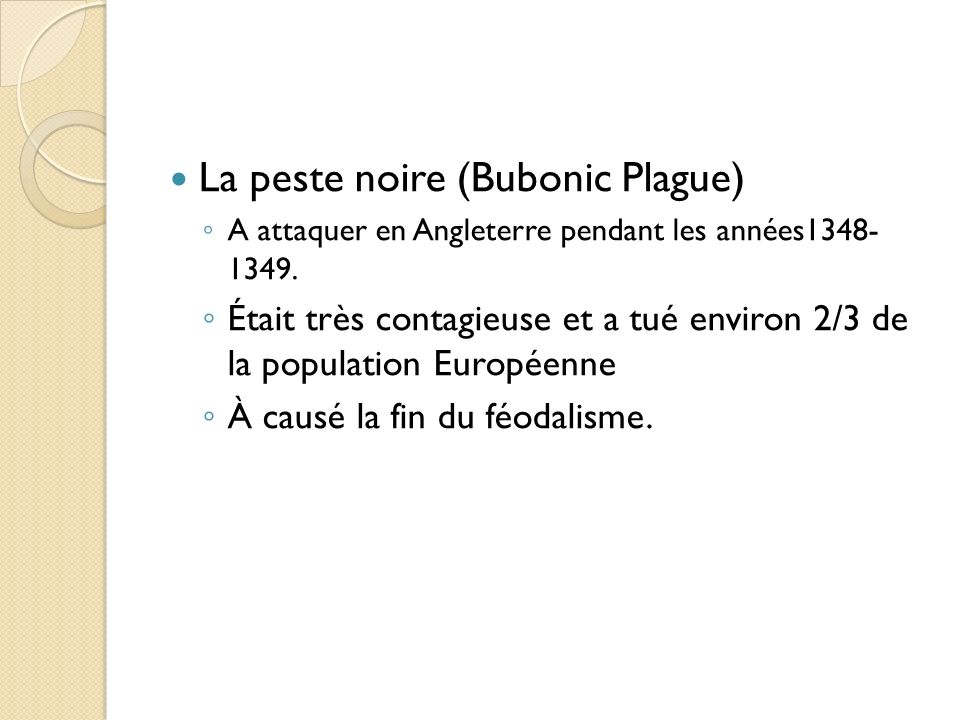 La peste noire (Bubonic Plague)