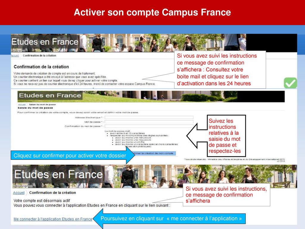 Activer son compte Campus France