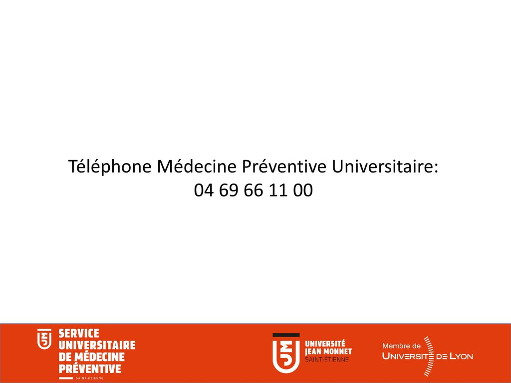 Téléphone Médecine Préventive Universitaire: