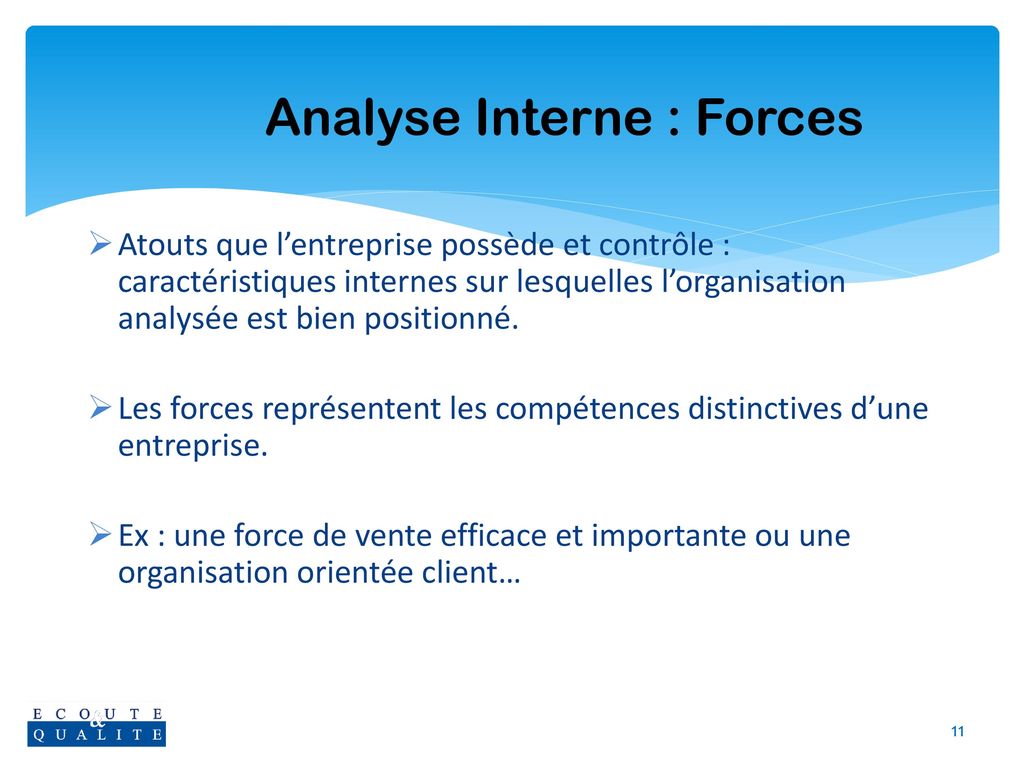 Analyse Interne : Forces