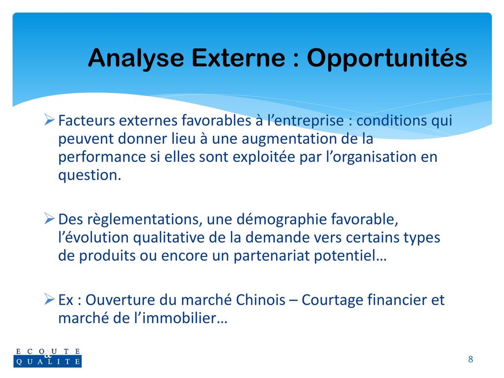 Analyse Externe : Opportunités