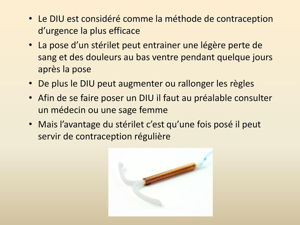 Le DIU est considéré comme la méthode de contraception d’urgence la plus efficace