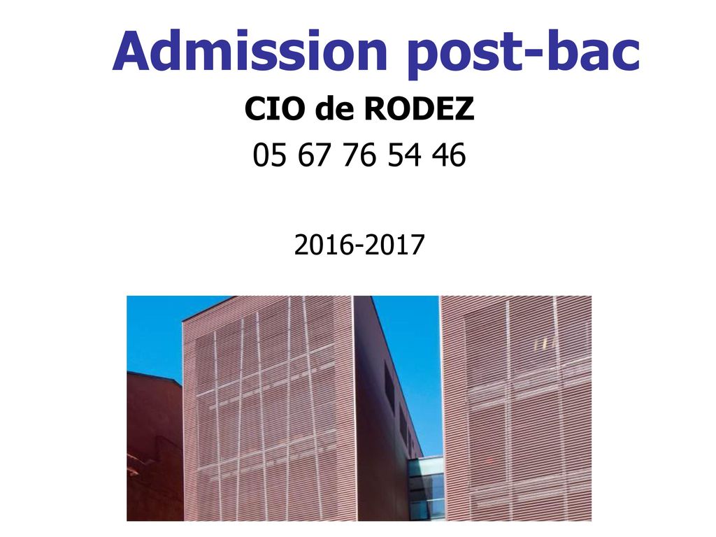 Admission post-bac CIO de RODEZ