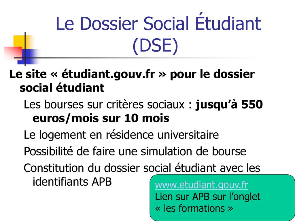 Le Dossier Social Étudiant (DSE)
