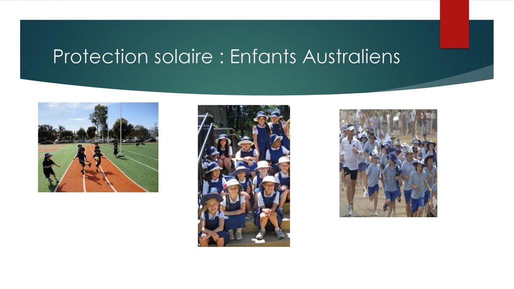 Protection solaire : Enfants Australiens
