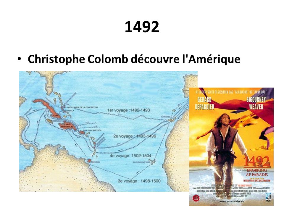 1492 Christophe Colomb découvre l Amérique