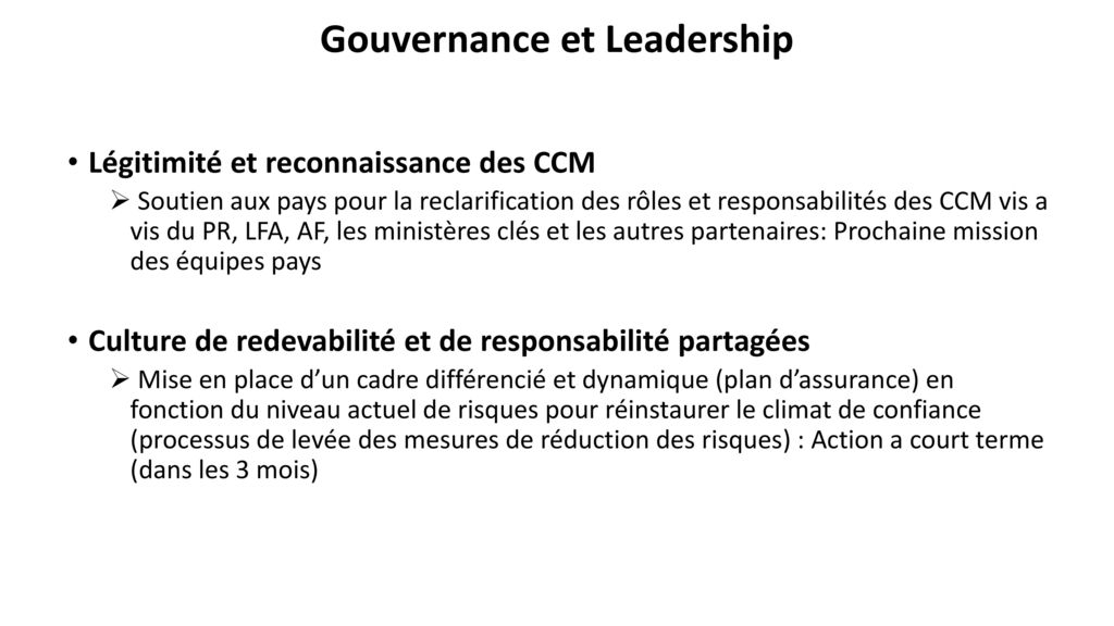 Gouvernance et Leadership