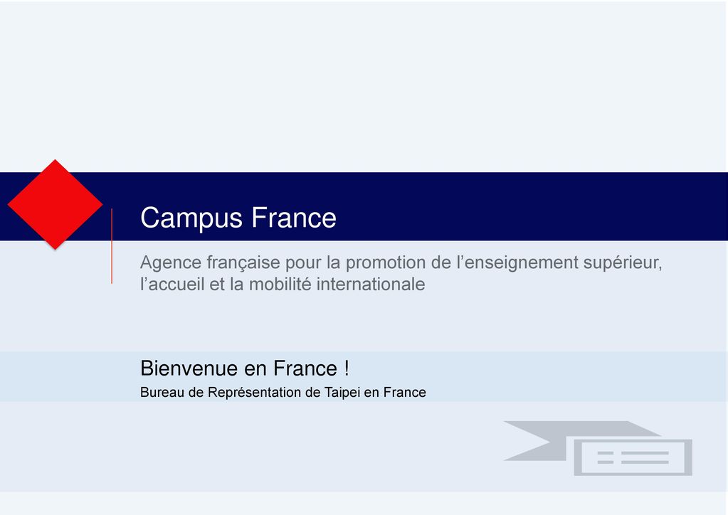 Bienvenue en France ! Bureau de Représentation de Taipei en France