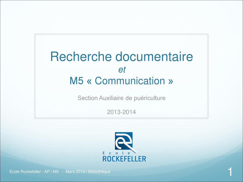 Recherche documentaire et M5 « Communication »