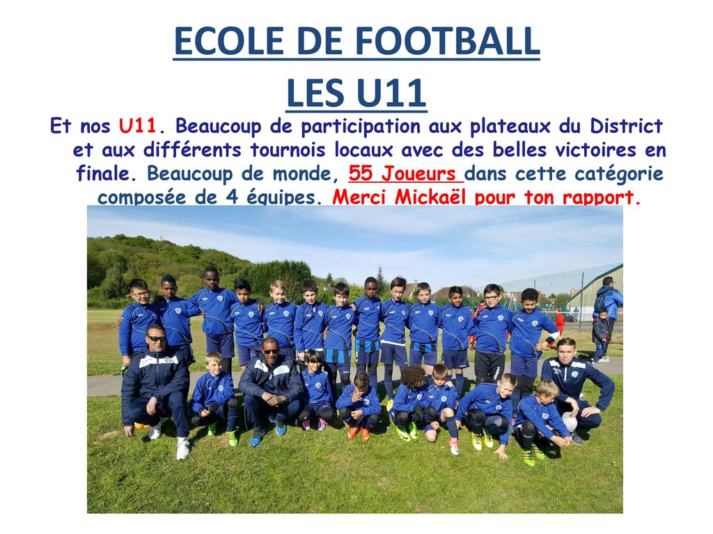 ECOLE DE FOOTBALL LES U11.