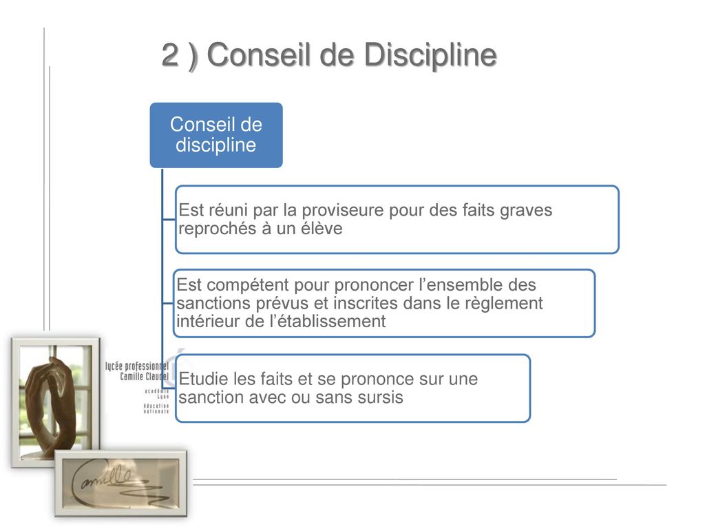 2 ) Conseil de Discipline