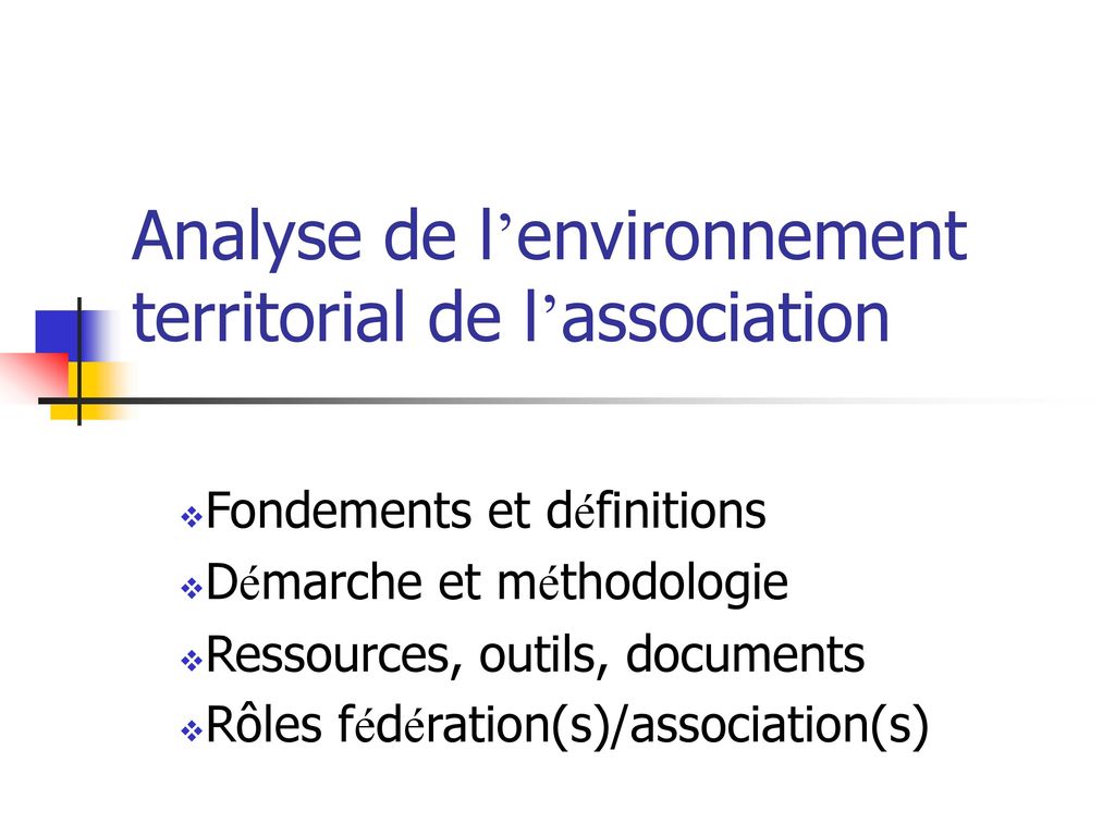 Analyse de l’environnement territorial de l’association